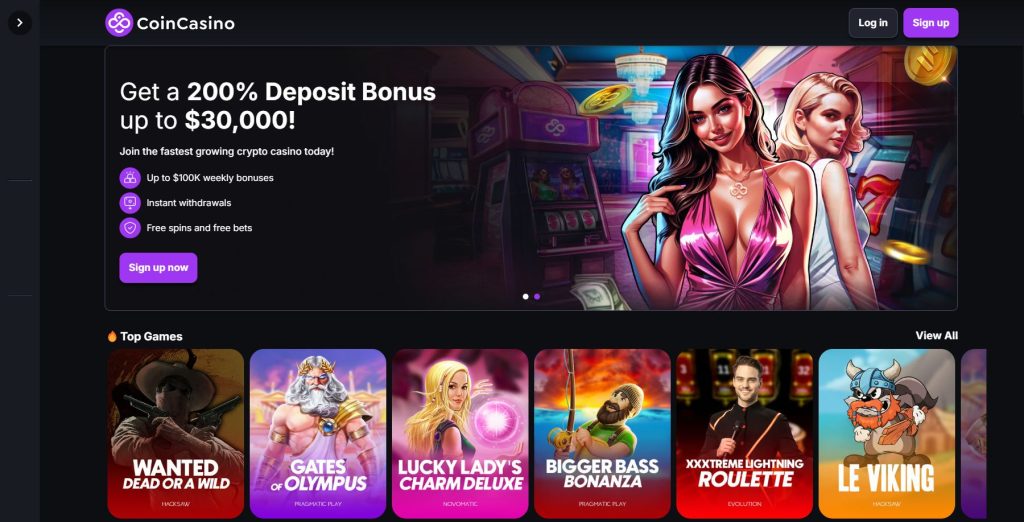 CoinCasino Index page